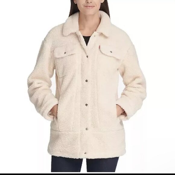 Levi's Sherpa Oversized Cream Color Jacket - XXL - Picture 13 of 13